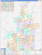 Champaign-Urbana Metro Area Wall Map Color Cast Style